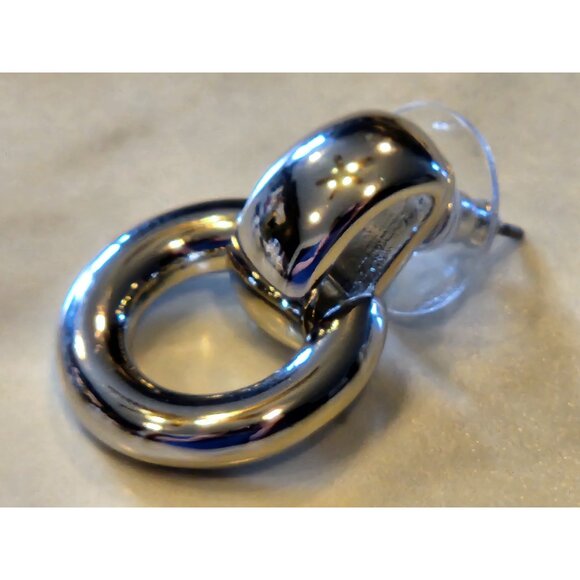 Napier Silver-Tone Oval Drop Earrings For Women - Picture 5 of 5